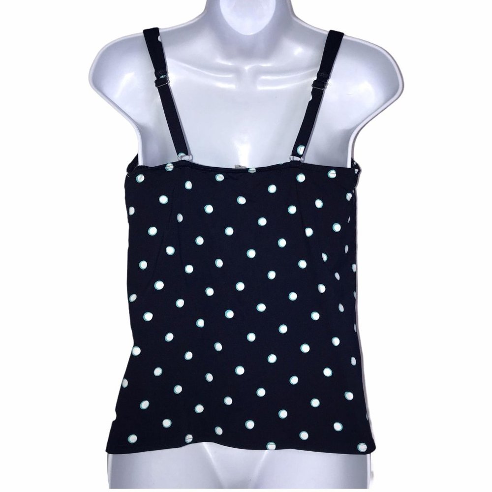 Lands' End Blue Polka Dot Lined Tankini Top 6L - Picture 6 of 8